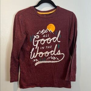 Old Navy Maroon Kids Shirt - All Good in the Woods
